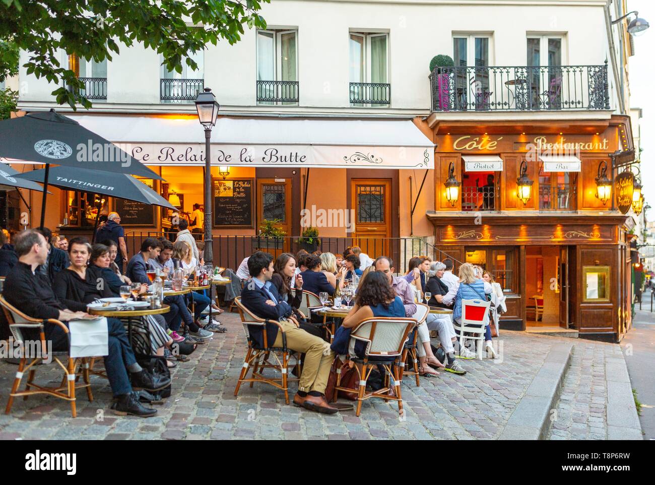 Frankreich, Paris, Montmartre, Restaurant das Relais De La Butte Stockfoto