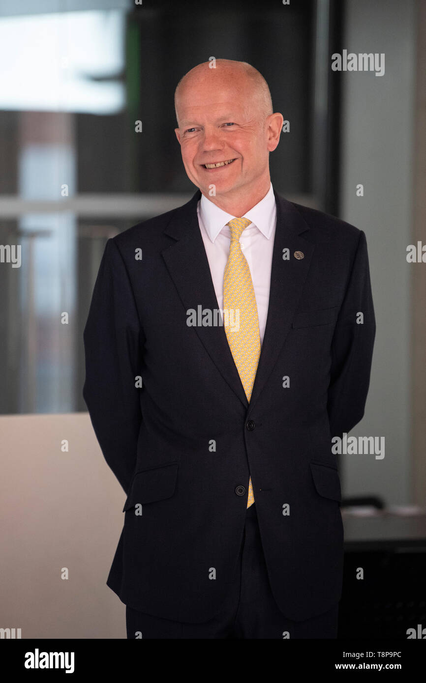 William Hague besucht einen United für die Tierwelt Joint Task Force Sitzung an der Royal Geographical Society in London. Stockfoto