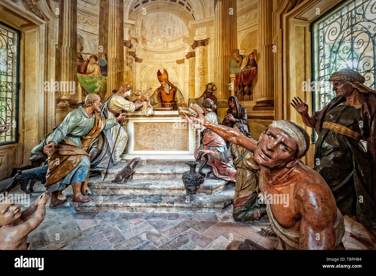 Italien Lombardei UNESCO-Weltkulturerbe - Sacro Monte di Varese (Varese heiligen Berg) - IV Kapelle - Darstellung im Tempel Stockfoto