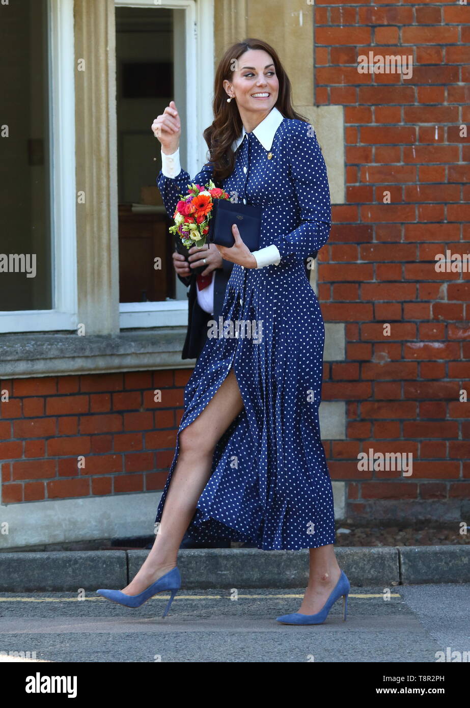 Kate Middleton, Herzogin von Cambridge gesehenes Verlassen nach ihrem Besuch in der D-Day Ausstellung in Bletchley Park, England. Stockfoto