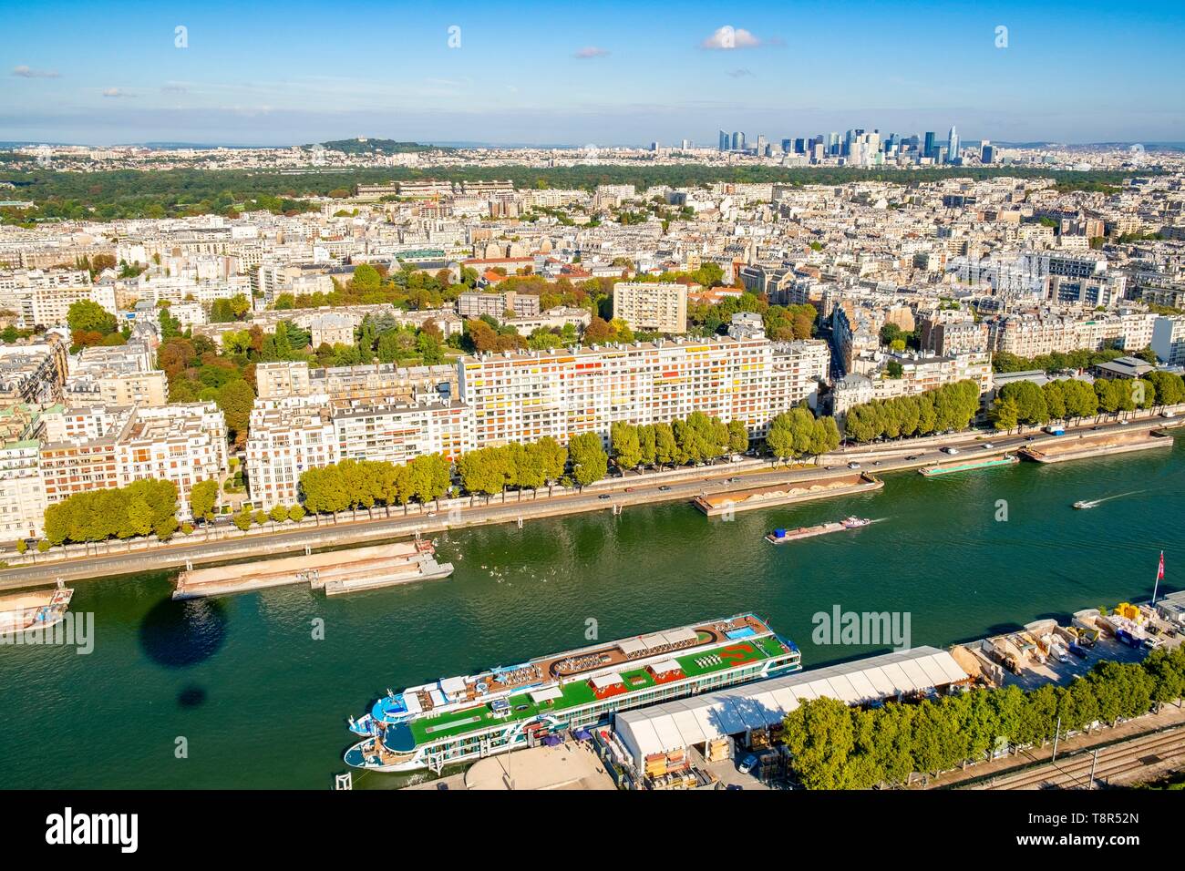 Frankreich, Paris, die Seine und die 16. Arrondissement (Luftbild) Stockfoto