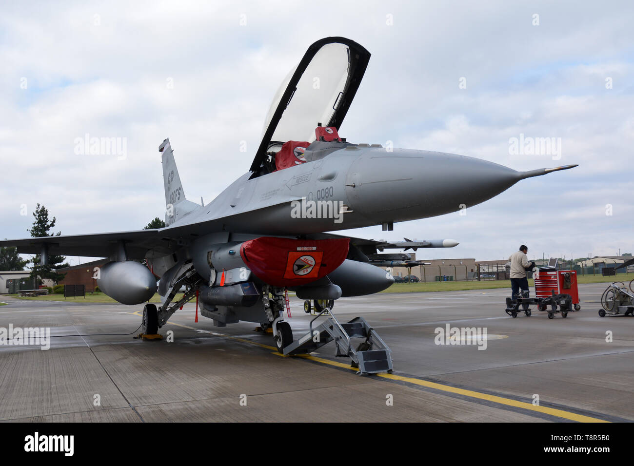F-16 CM 96-0080 480th TFS RAF Lakenheath Stockfoto