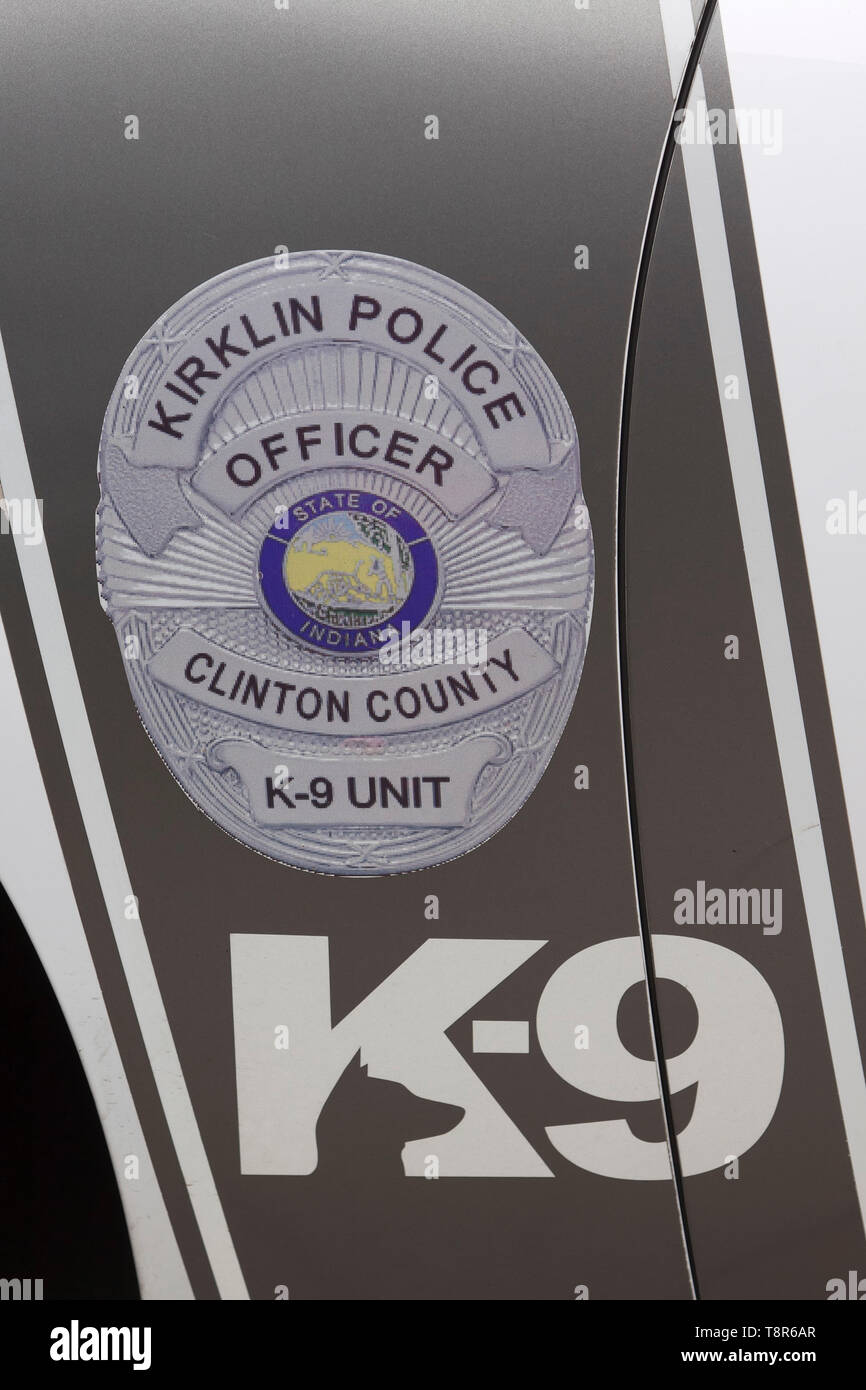 Auto K-9 Unit, Kirklin Polizei, Clinton County, Indiana, USA Stockfoto