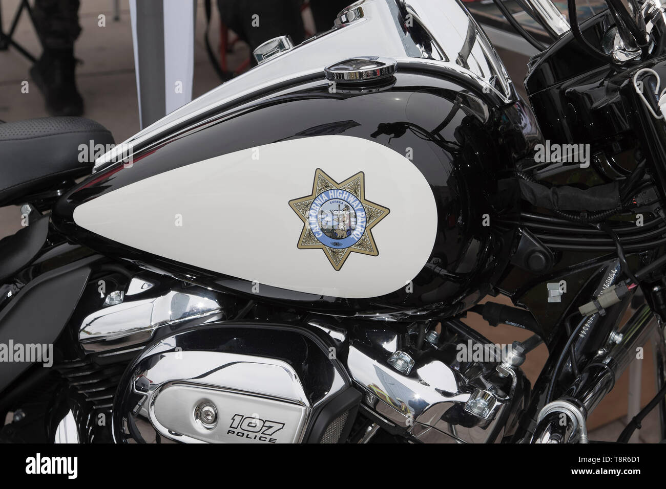 Motorrad der California Highway Patrol (CHP) Stockfoto