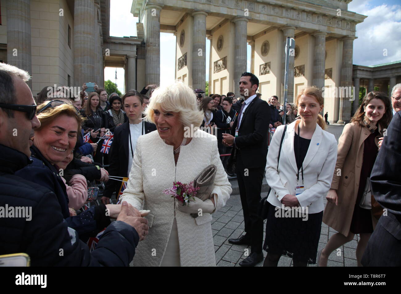 Camilla, Herzogin von Cornwall beim Gang durch das Brandenburger Tor. Berlin, 07.05.2019 Stockfoto