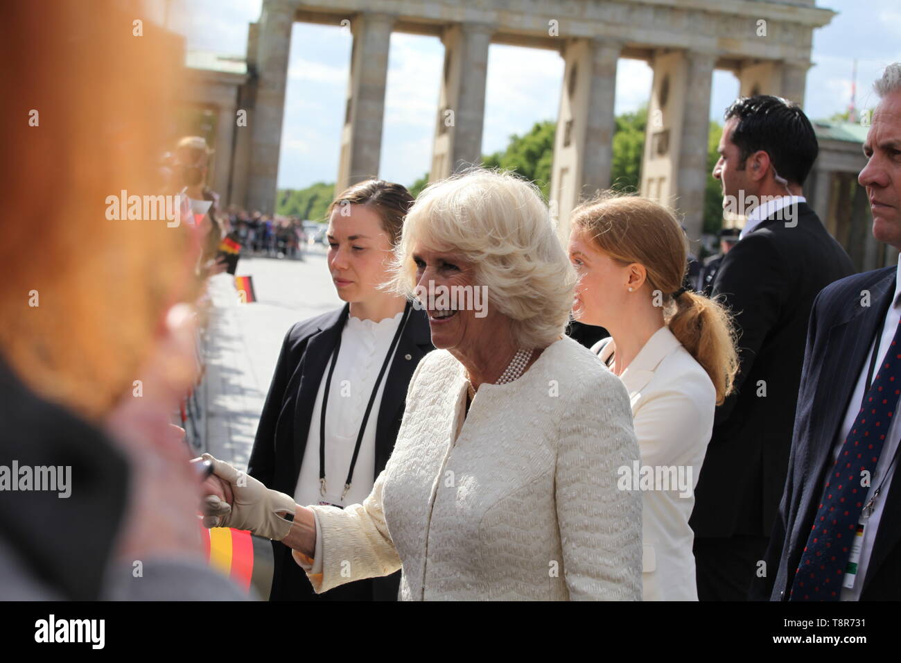 Camilla, Herzogin von Cornwall beim Gang durch das Brandenburger Tor. Berlin, 07.05.2019 Stockfoto