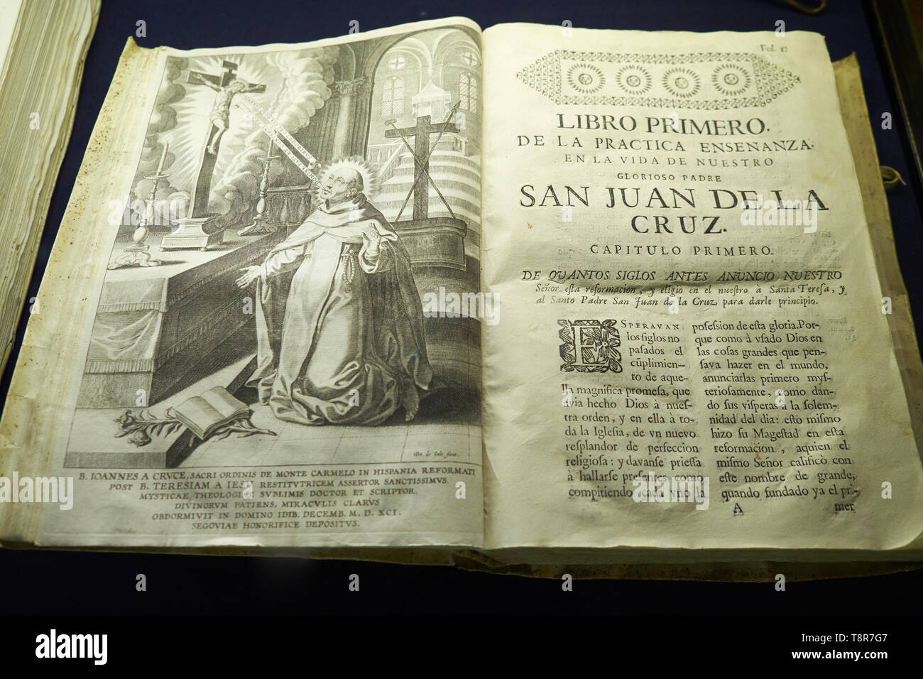 Buch von San Juán de la Cruz. Museum in Úbeda, Jaén, Andaluisa, Spanien. Stockfoto