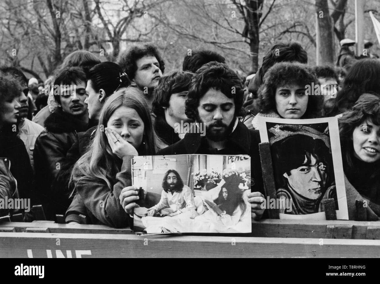 Zeremonie Hommage an John Lennon, Central Park, New York, Dezember 1980 zu zahlen, Stockfoto
