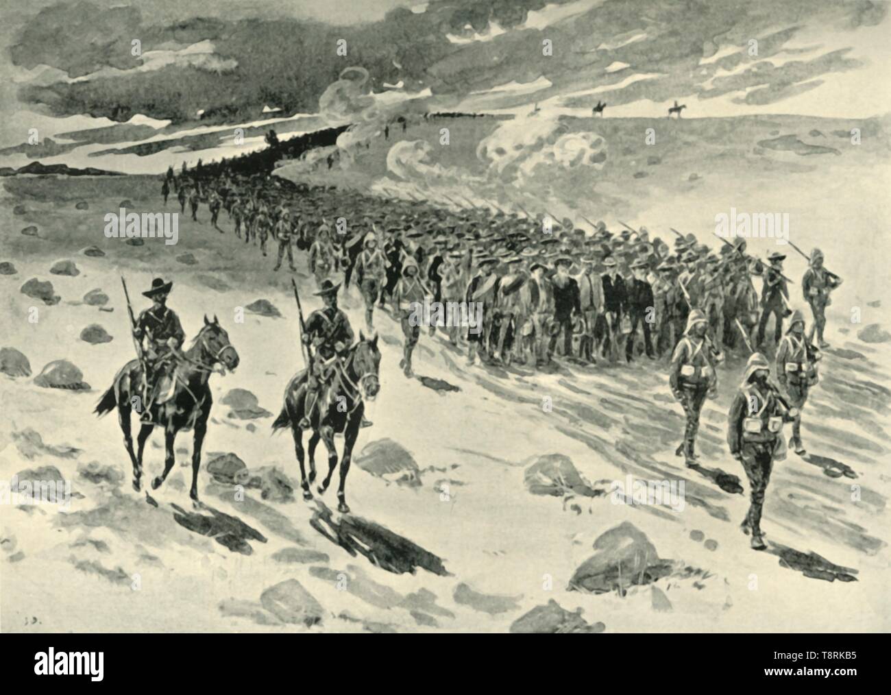 "Nach Paardeberg: Boer Gefangenen auf der März", (1901). Schöpfer: Unbekannt. Stockfoto