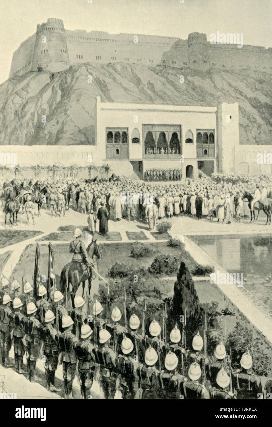 'General Roberts seine Verkündigung in Kabul, 12 Oktober, 1879 Lesen', (1901). Schöpfer: amédée Forestier. Stockfoto