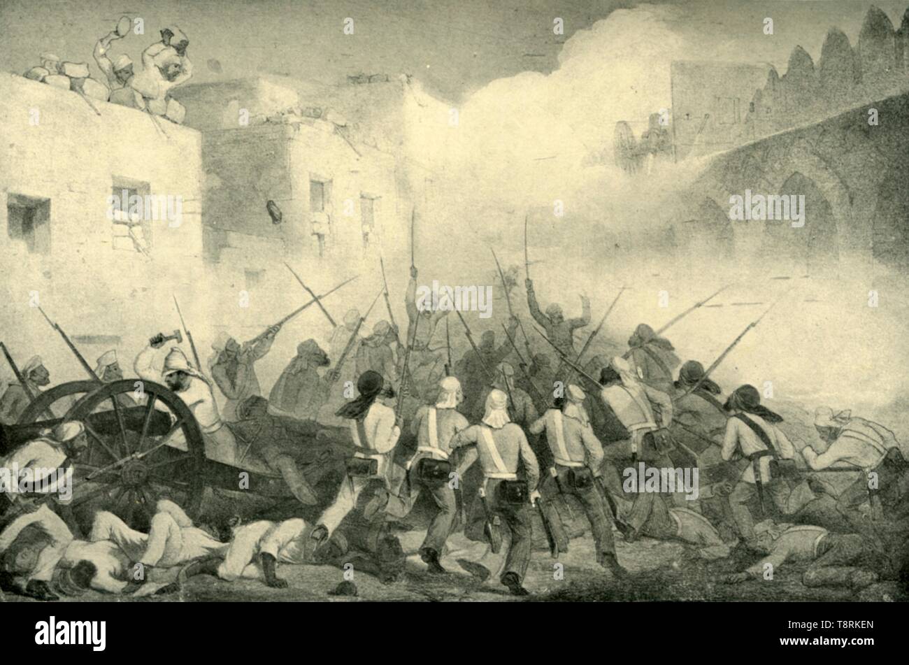 "Nicholson führt der Angriff durch Delhi Straßen", 1857, (1901). Schöpfer: George Francklin Atkinson. Stockfoto