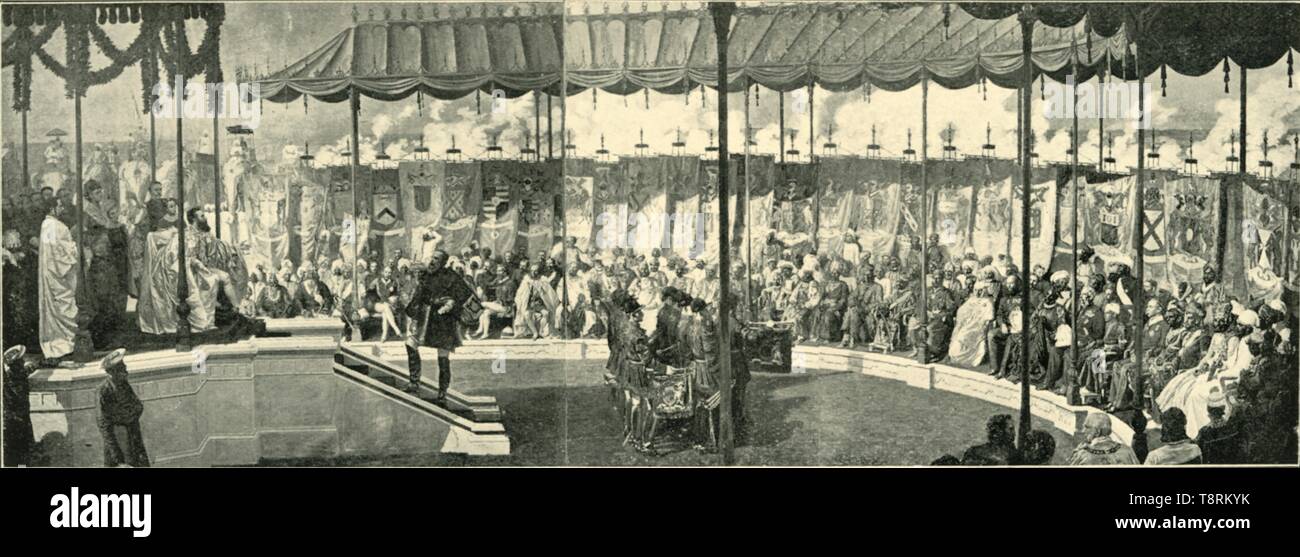 "Die kaiserliche Assemblage in Delhi", 1877, (1901). Schöpfer: Frederick Hollyer. Stockfoto