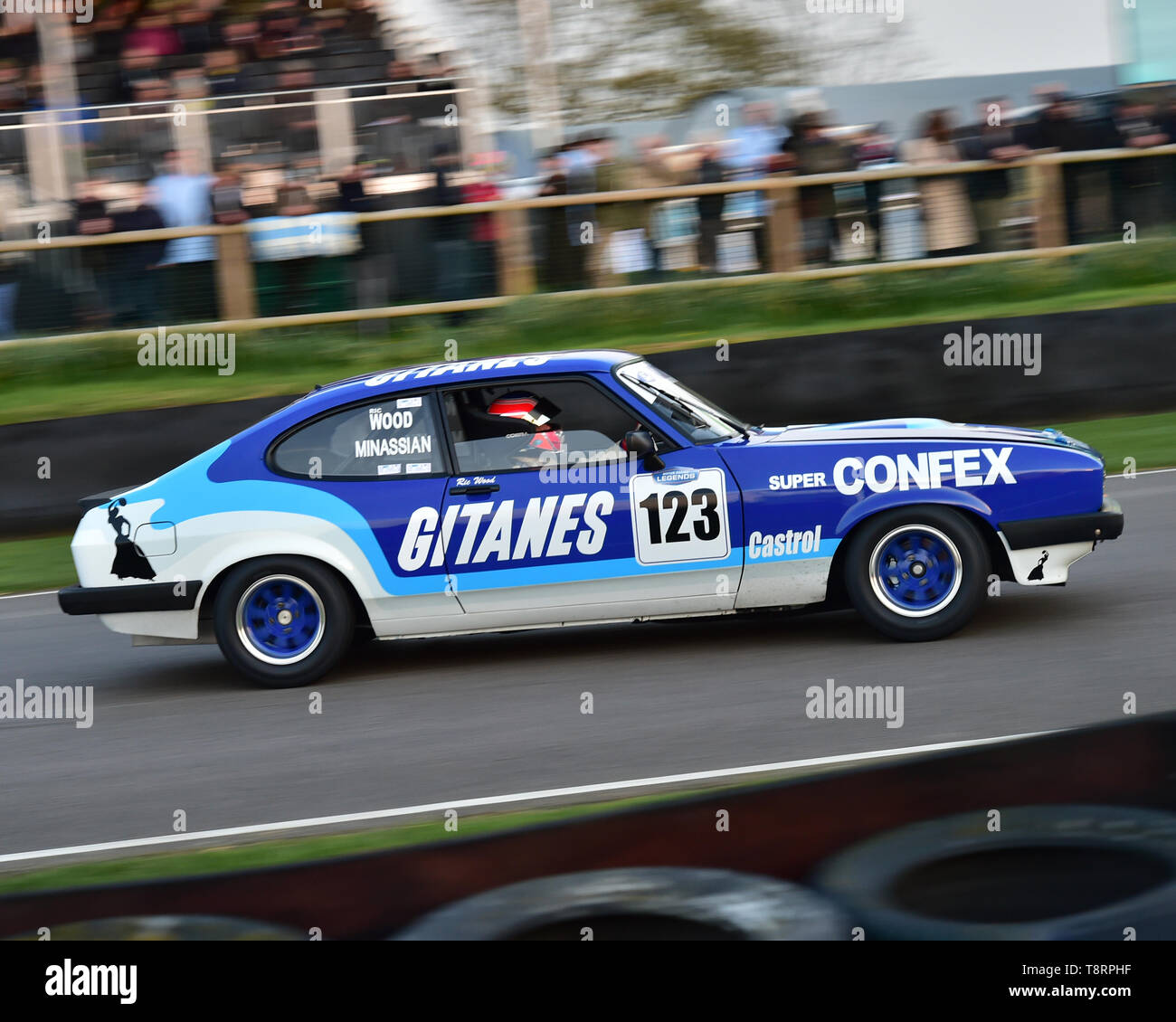 Ric Holz, Nicolas Minassian, Ford Capri III 3 Liter S, Gerry Marshall Trophäe, Gruppe 1 Limousine, 1970 bis 1982, 77 Mitglieder treffen, Goodwood, West Stockfoto