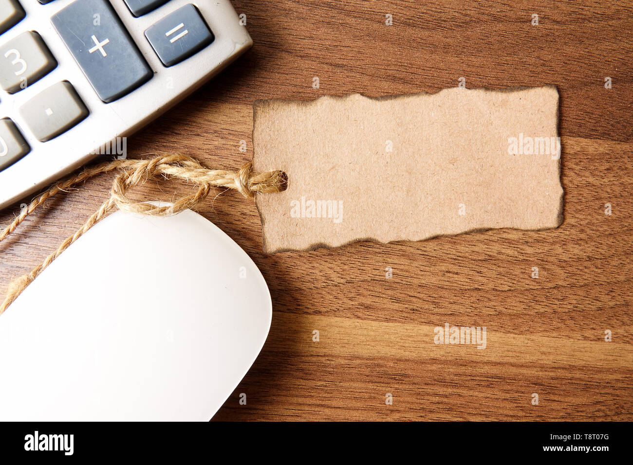 Zerrissene buch Markierung auf dem Rechner. Platz kopieren Stockfoto