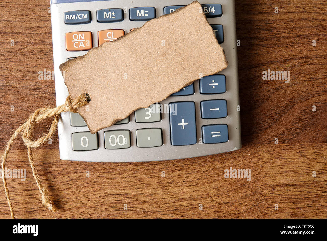 Zerrissene buch Markierung auf dem Rechner. Platz kopieren Stockfoto