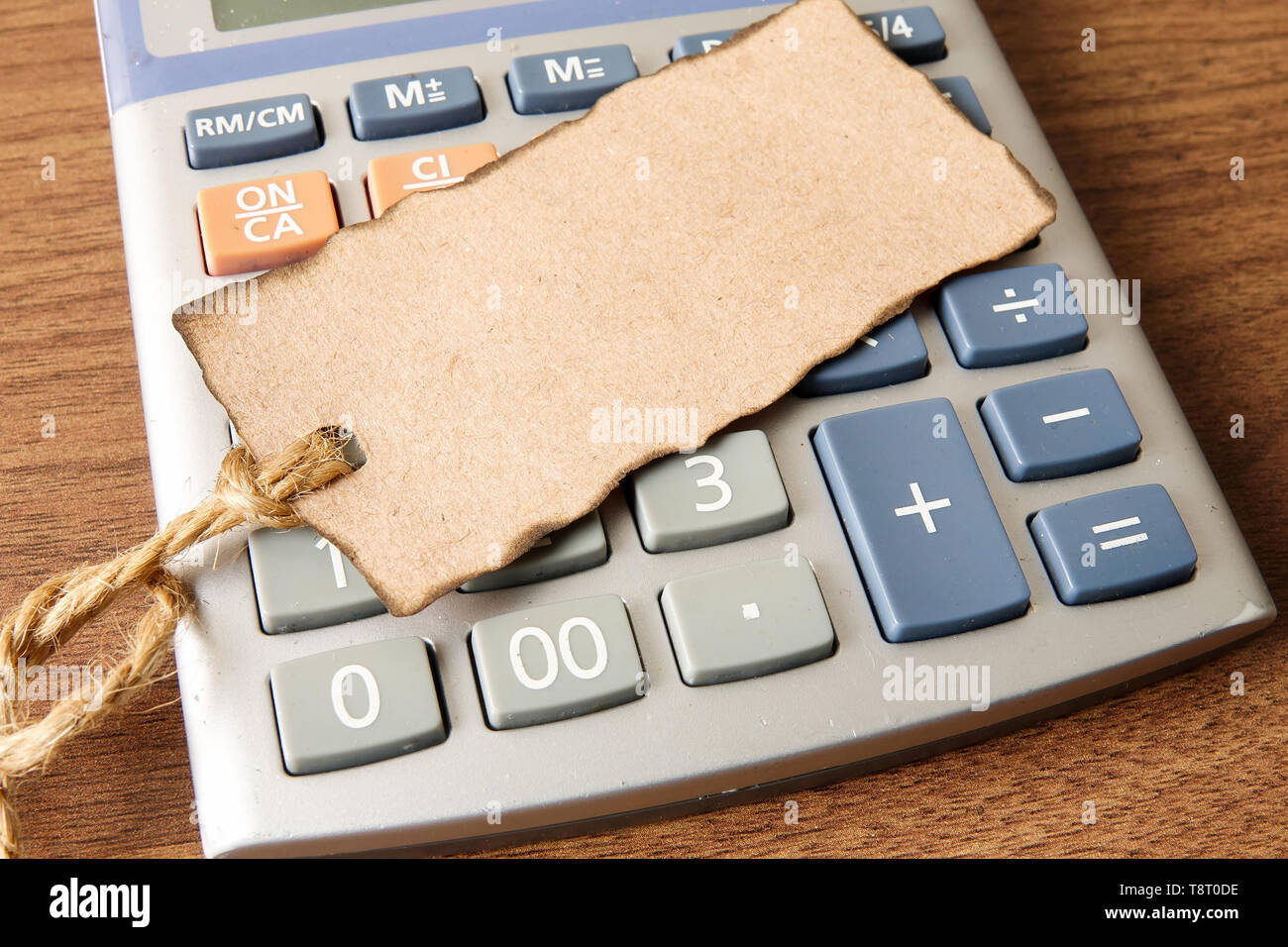 Zerrissene buch Markierung auf dem Rechner. Platz kopieren Stockfoto
