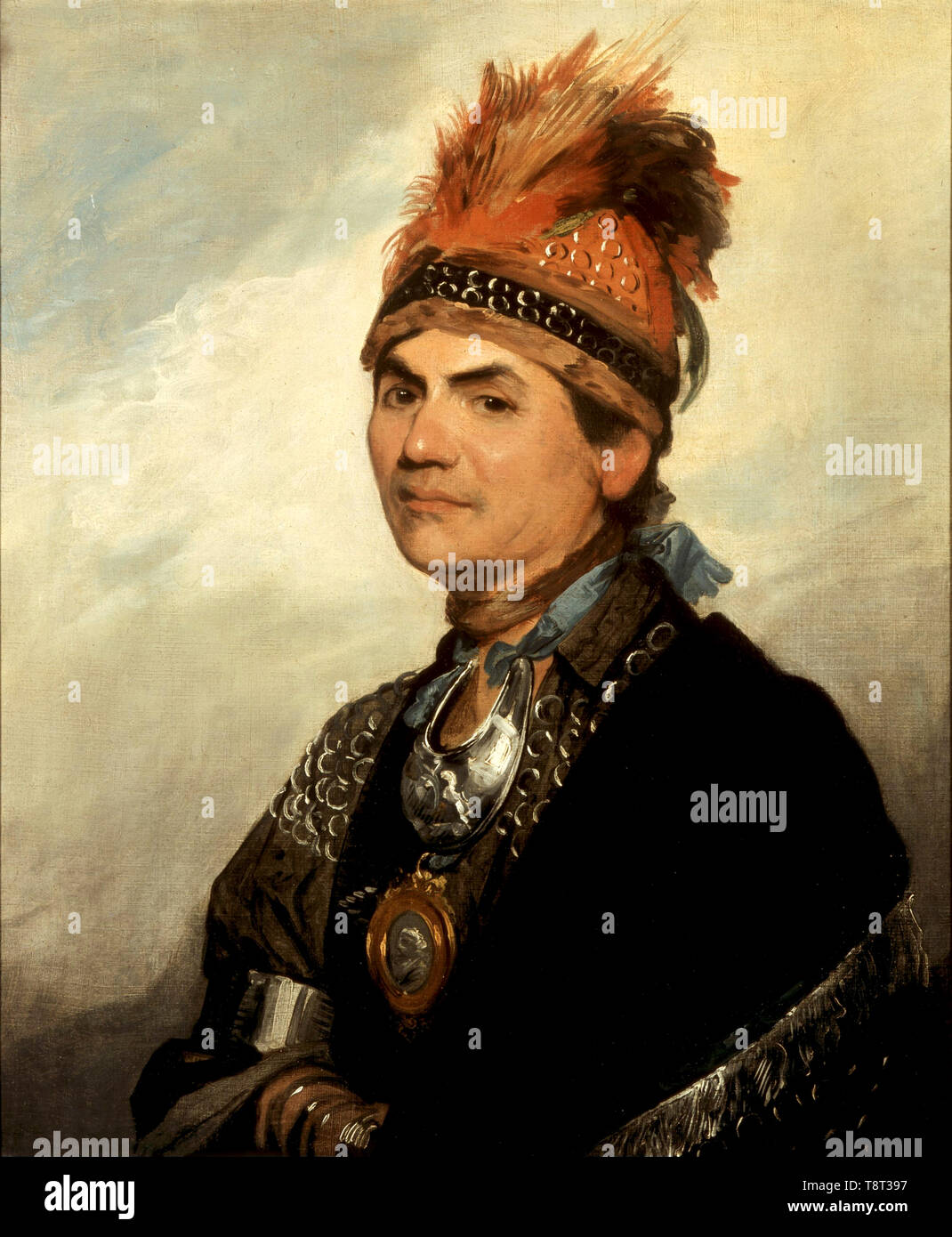 Thayendanegea oder Joseph Brant (1743-1807) Native American, Mohawk militärischen und politischen Führer, Porträt von Gilbert Stuart Stockfoto