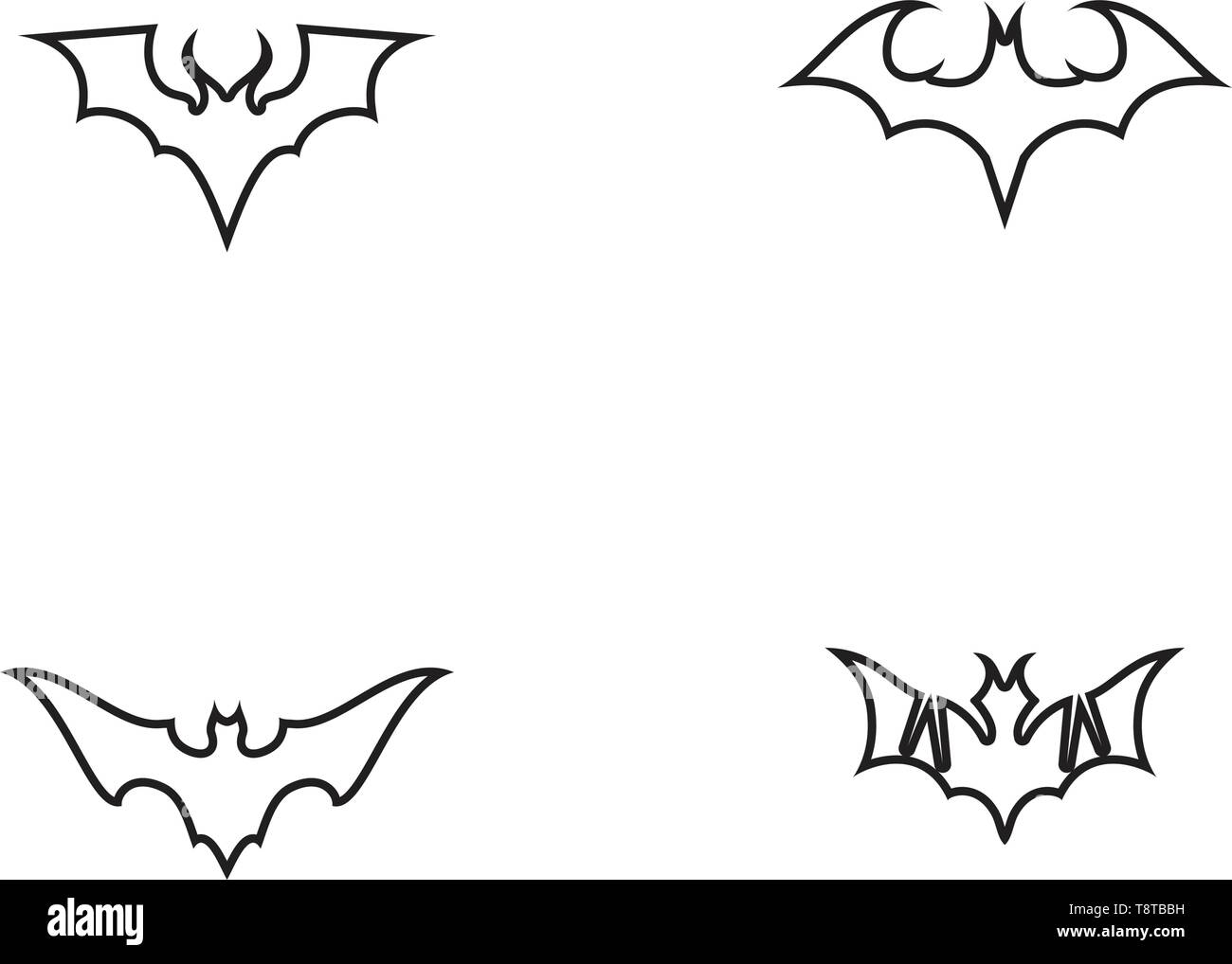 Bat Wing Schwarz Symbol logo Stock Vektor