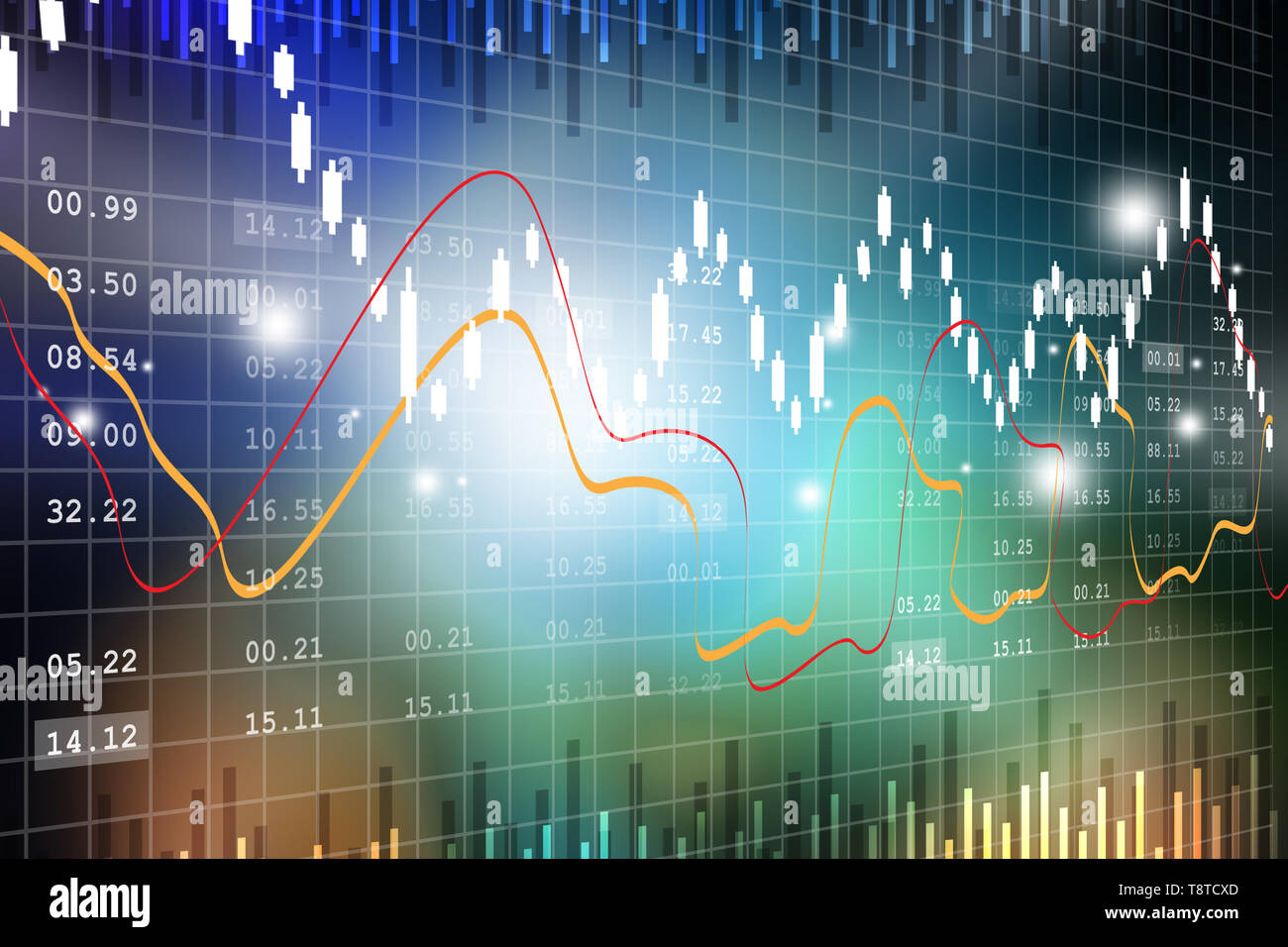 Daten analysieren in der Börse Stockfoto