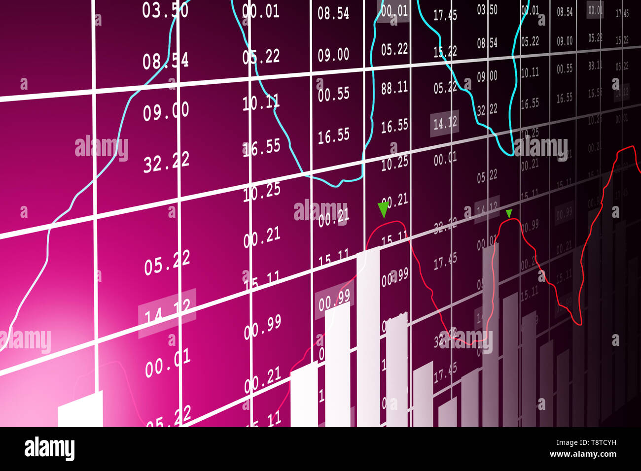 Daten analysieren in der Börse Stockfoto