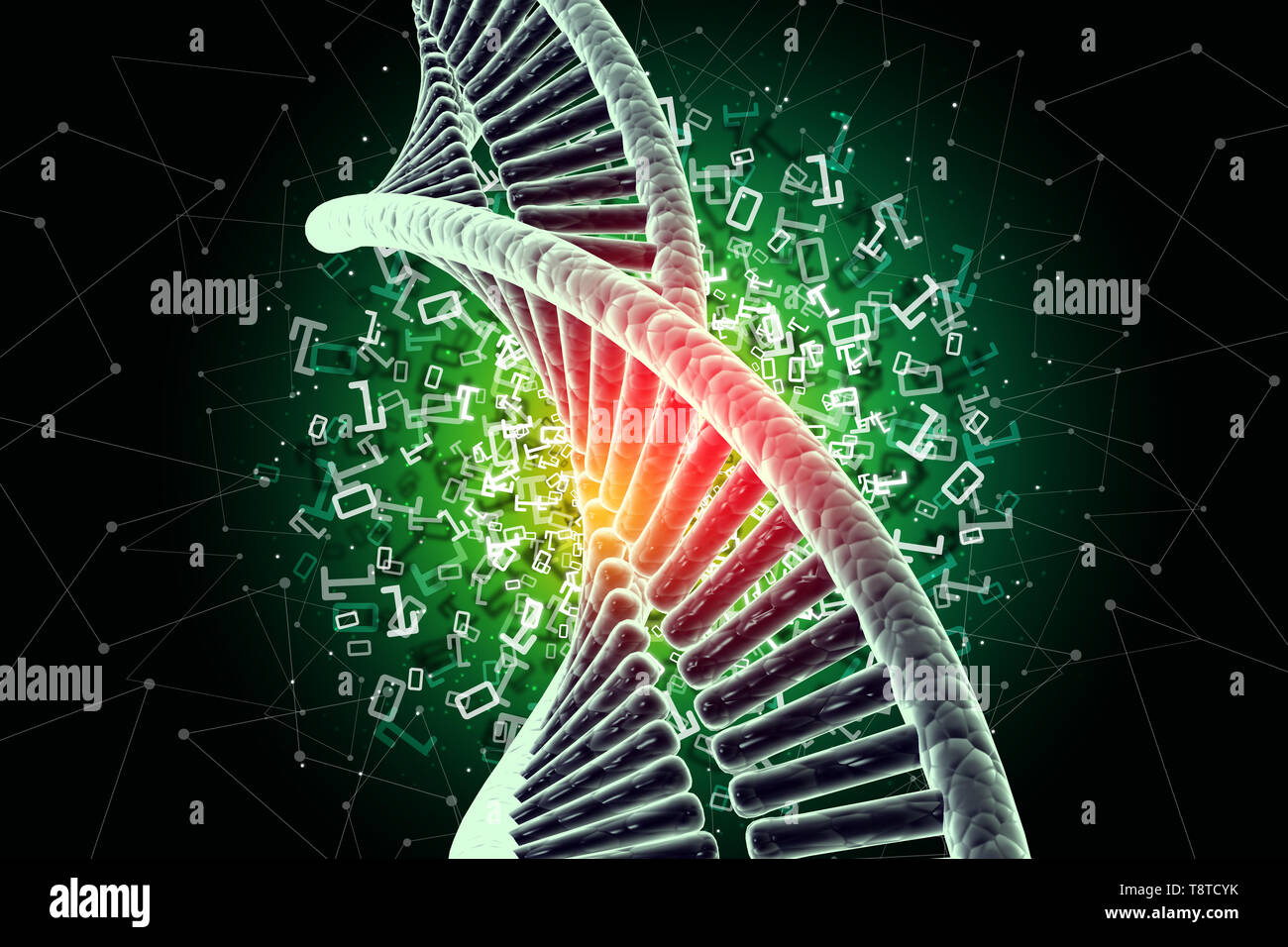 Modell der twisted Chrom DNA-Kette Stockfoto