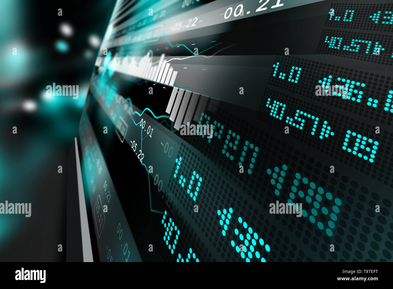 Daten analysieren in der Börse Stockfoto
