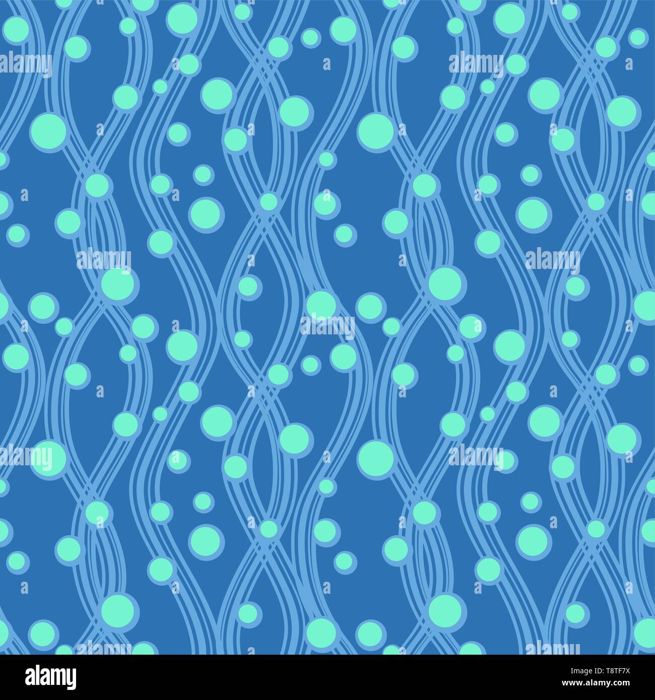 Abstract vector nahtlose Muster mit Wellen, Sand und Blasen. Einfache Verzierung für Textilwaren, Geschenkpapier, Drucke, Stoff, Wallpaper, Web etc. Stock Vektor