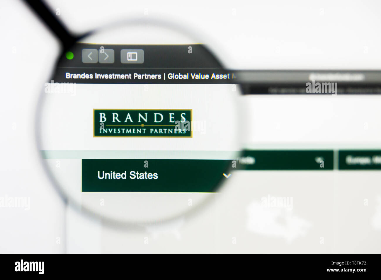 Richmond, Virginia, USA - 9. Mai 2019: Illustrative Editorial von Brandes Investment Trust Homepage. Brandes Investment Trust Logo sichtbar auf sc Stockfoto