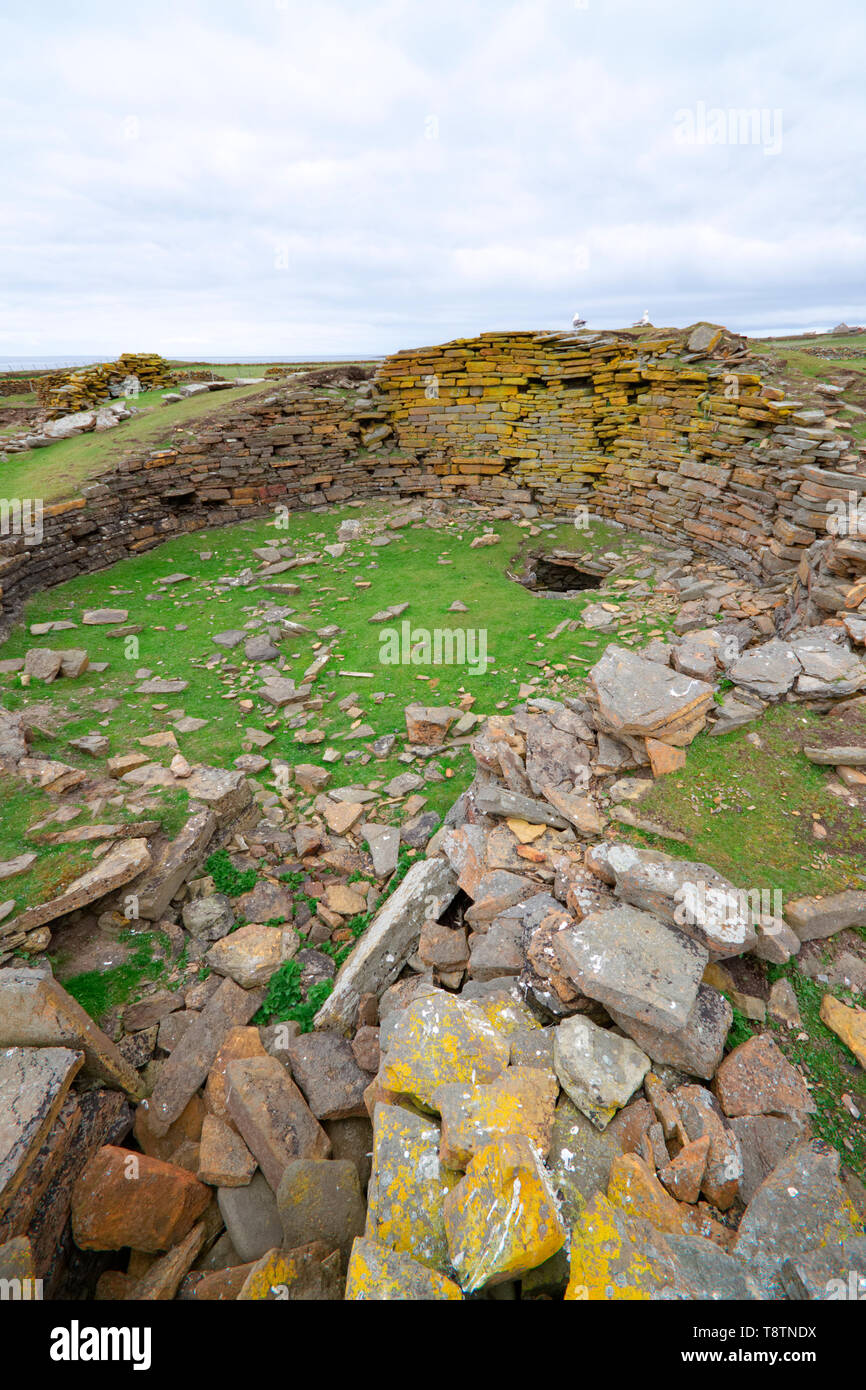 Broch, North Ronaldsay Burrian Stockfoto