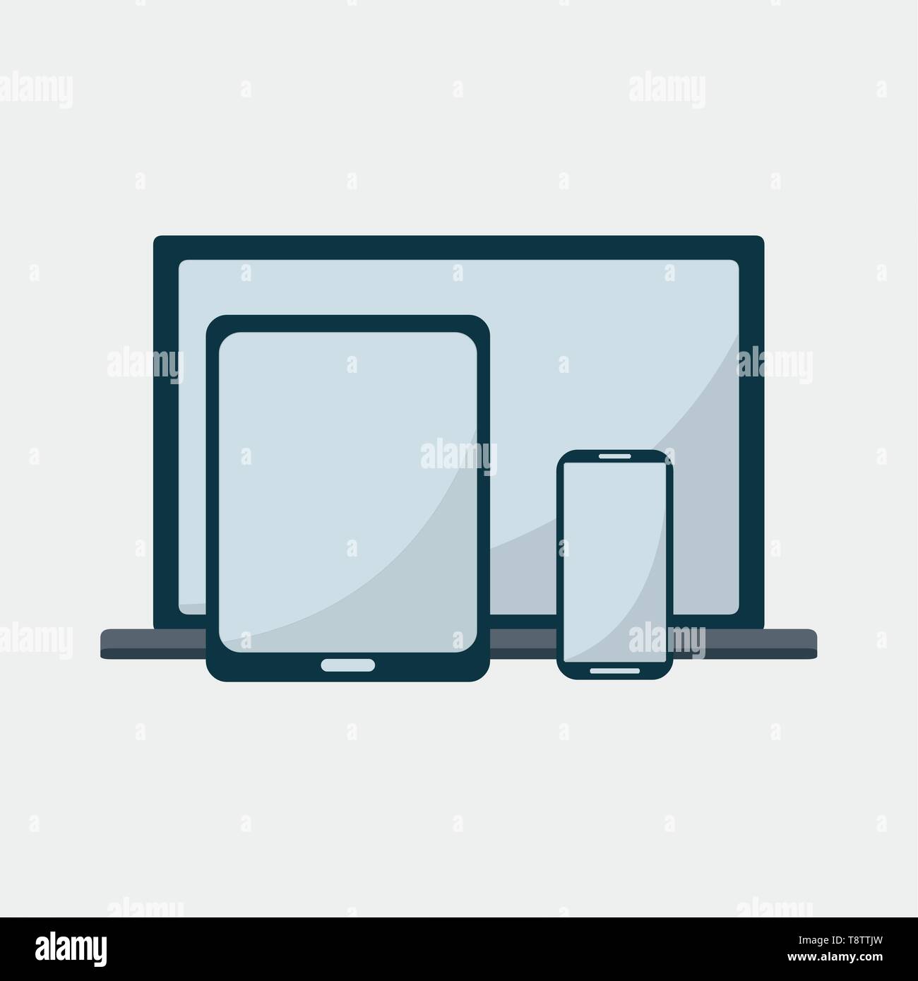 Laptop, Tab und Smartphone Vector Illustration Stock Vektor