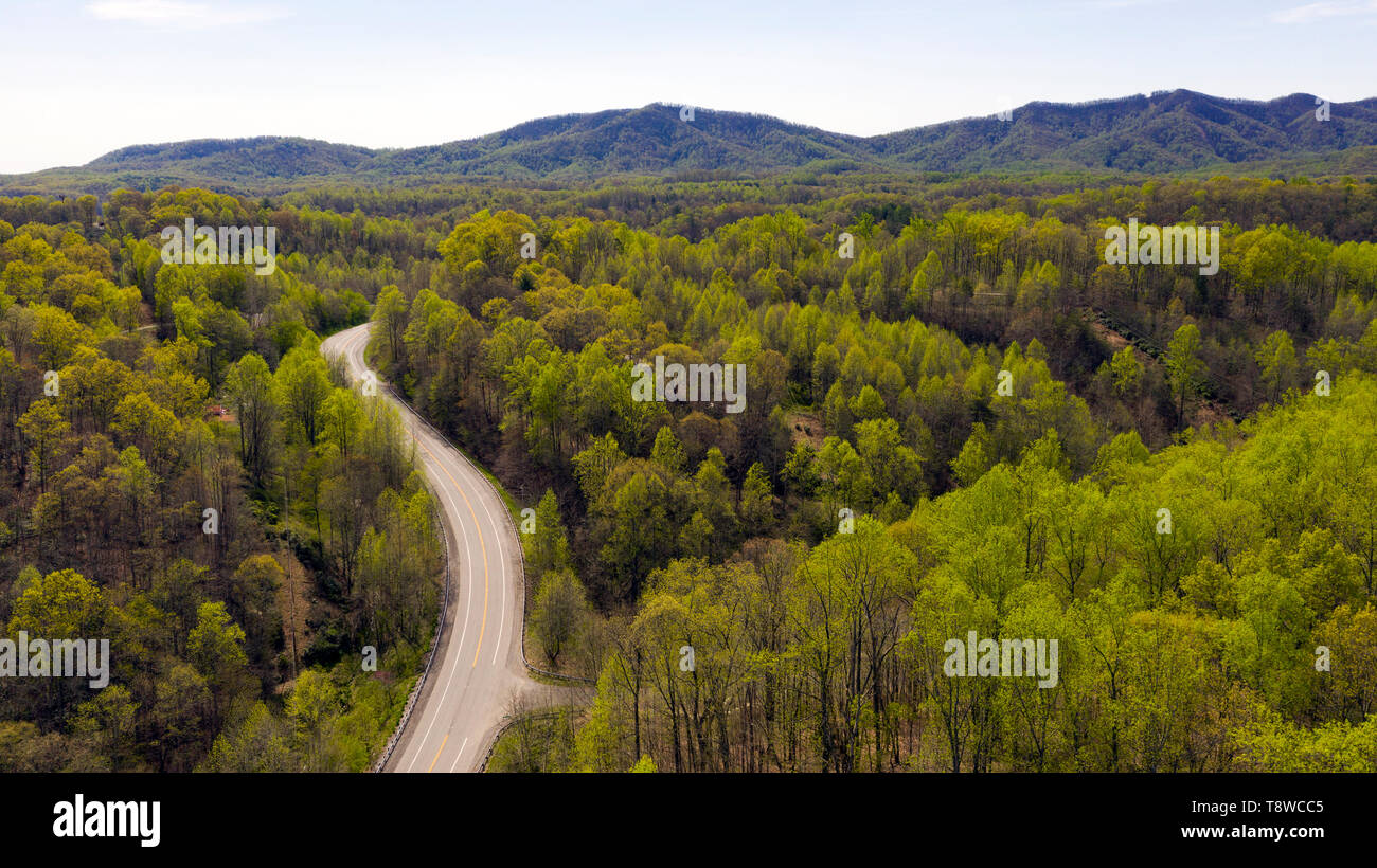 Der Parkway reist thru Appalachian und Blue Ridge Gebirge Stockfoto