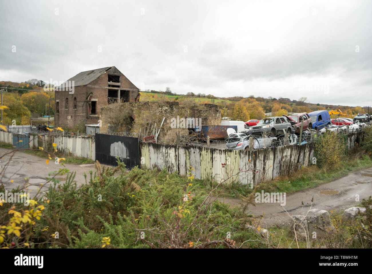 Schrottplatz auf dem Gelände der Ex-Bergbau, North Wales, UK Stockfoto