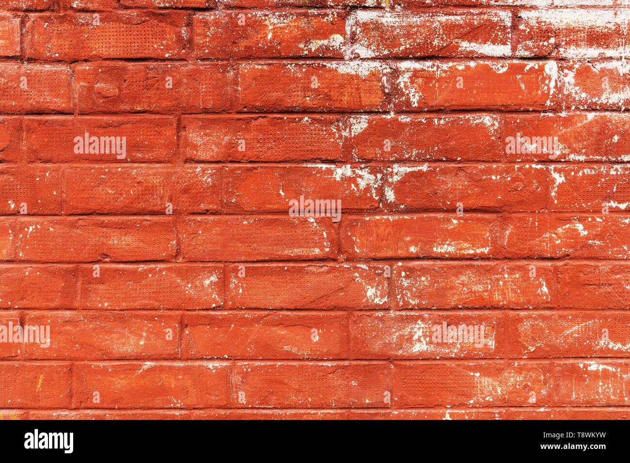 Zerkratzte Red brick wall Textur, Grunge Urban Muster Stockfoto