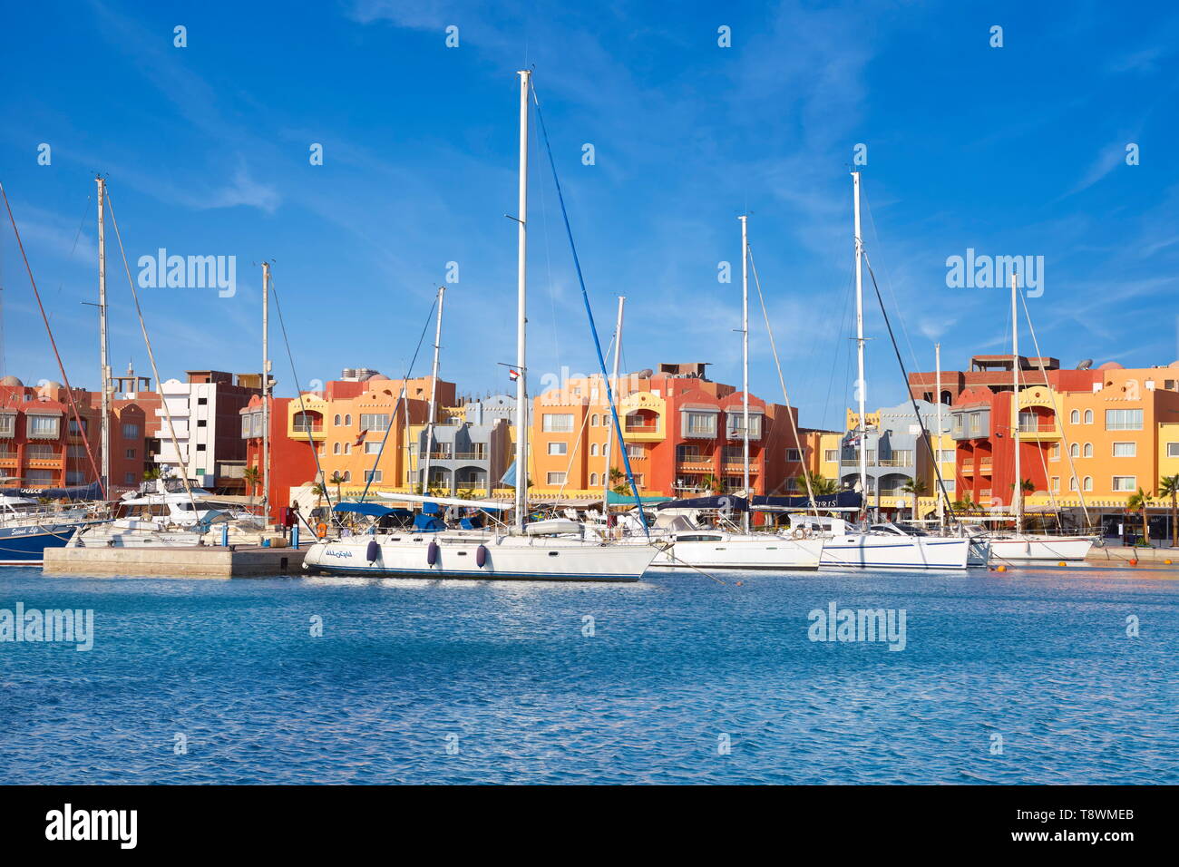 Ägypten - Hurghada Stadtbild, Marina Stockfoto