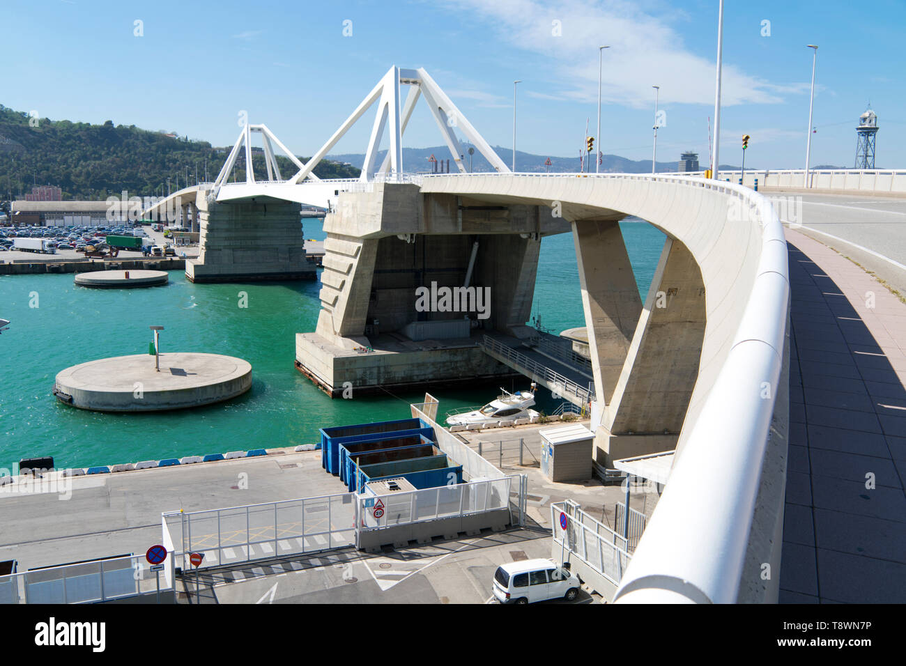 Zugbrücke der Hafen von Barcelona. Stockfoto