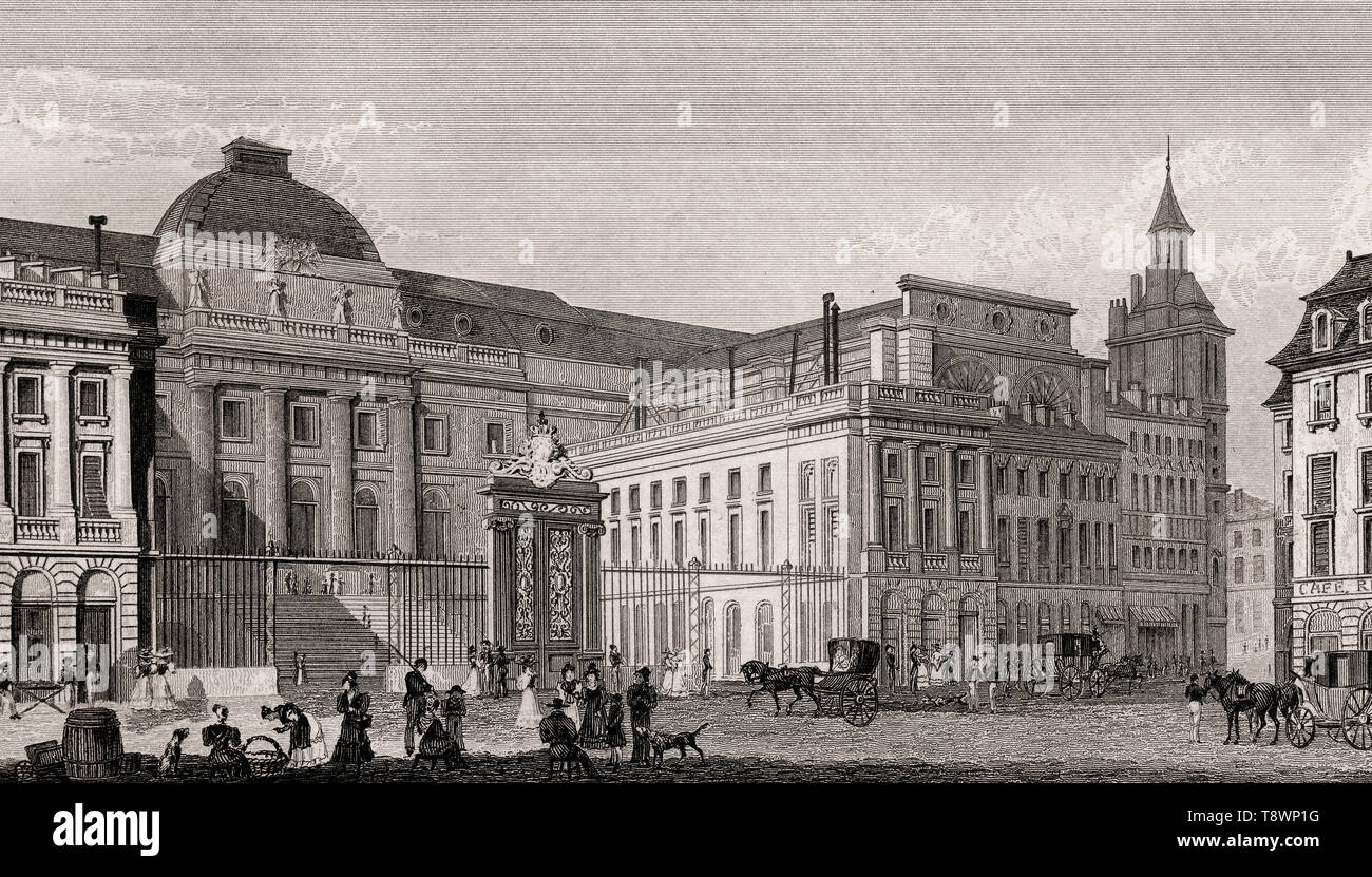 Palais de Justice, Paris, antiken Stahl Gravierte drucken, 1831 Stockfoto