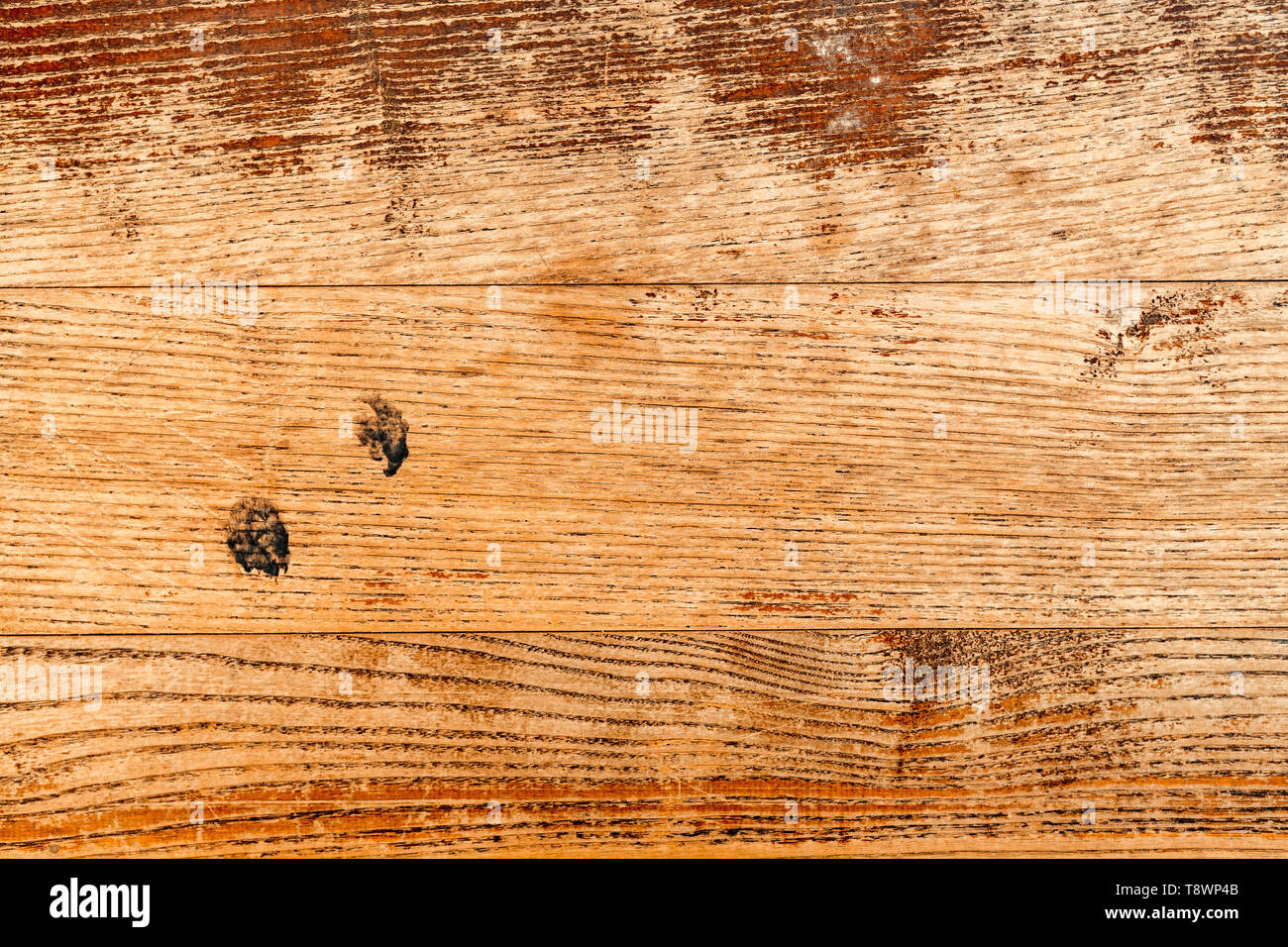 Rustikale getragen Eichenparkett Oberfläche als Hintergrund. Verwittertes Holz Muster Textur. Stockfoto