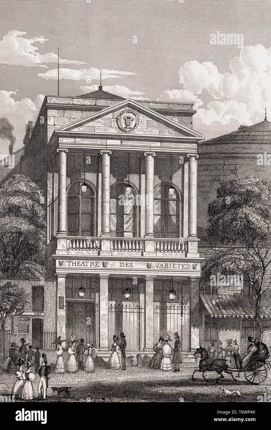 Théâtre des Variétés, Paris, antiken Stahl Gravierte drucken, 1831 Stockfoto