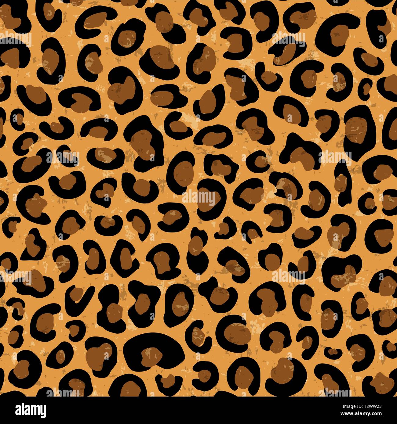 Leopardenmuster nahtlose Muster. Wildes Tier Haut Hintergrund mit grunge Textur. Stock Vektor