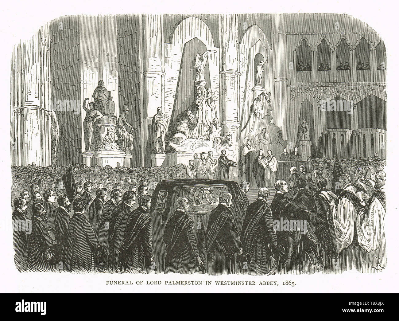 Beerdigung von Viscount Palmerston, der britische Premierminister, Westminster Abbey, 1865 Stockfoto