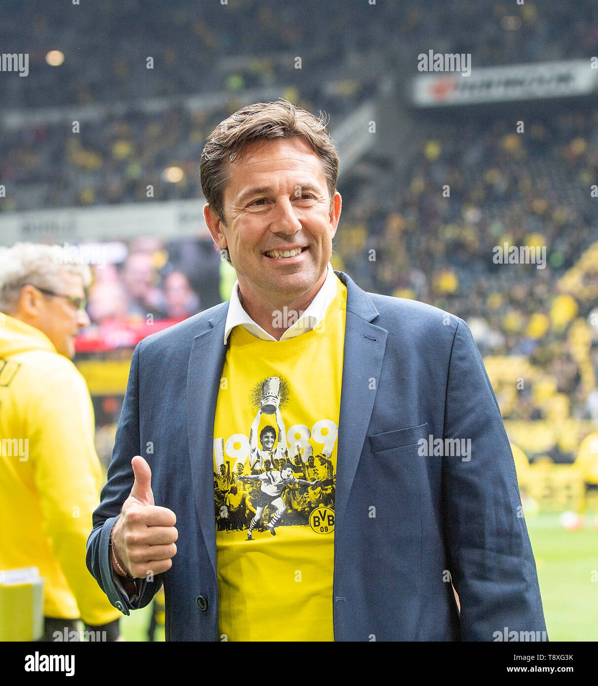 Die DO-Cup Gewinner Team von 1989, Mark STRUDAL. Fussball 1. Fussballbundesliga, 33. Spieltag, Borussia Dortmund (DO) - Fortuna Düsseldorf (D) 3:2, am 11.05.2019 in Dortmund/Deutschland. ##DFL-Bestimmungen verbieten die Verwendung von Fotografien als Bildsequenzen und/oder quasi-Video## € | Nutzung weltweit Stockfoto