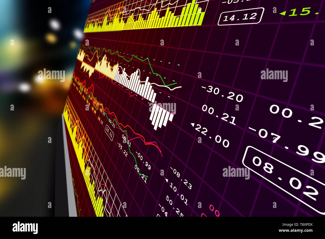Börse Grafik Analyse Stockfoto