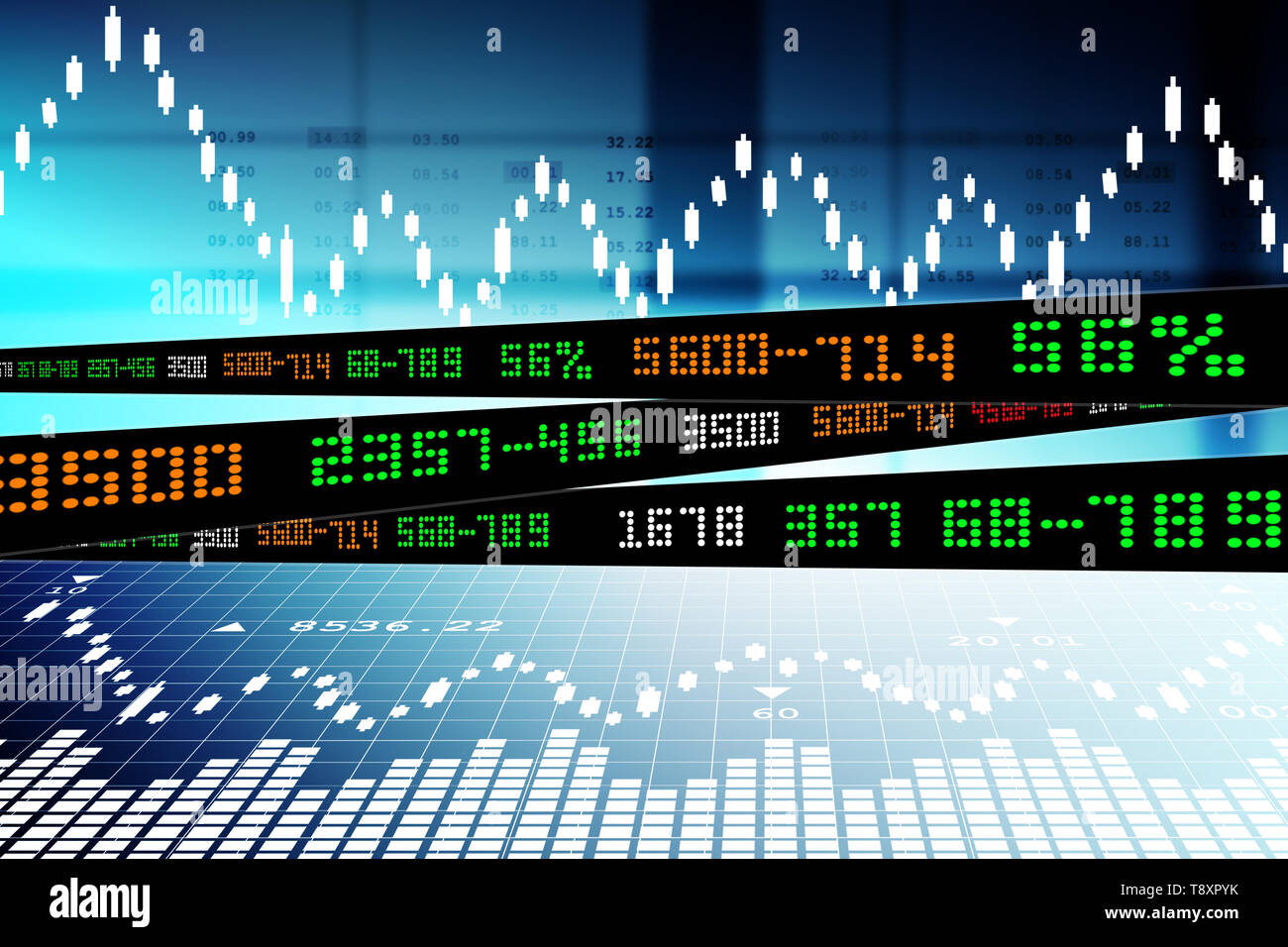 Daten analysieren in der Börse Stockfoto