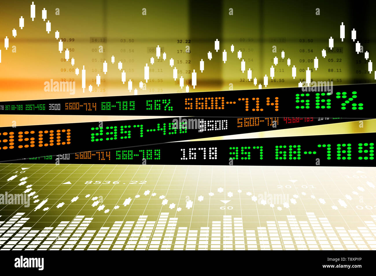Daten analysieren in der Börse Stockfoto