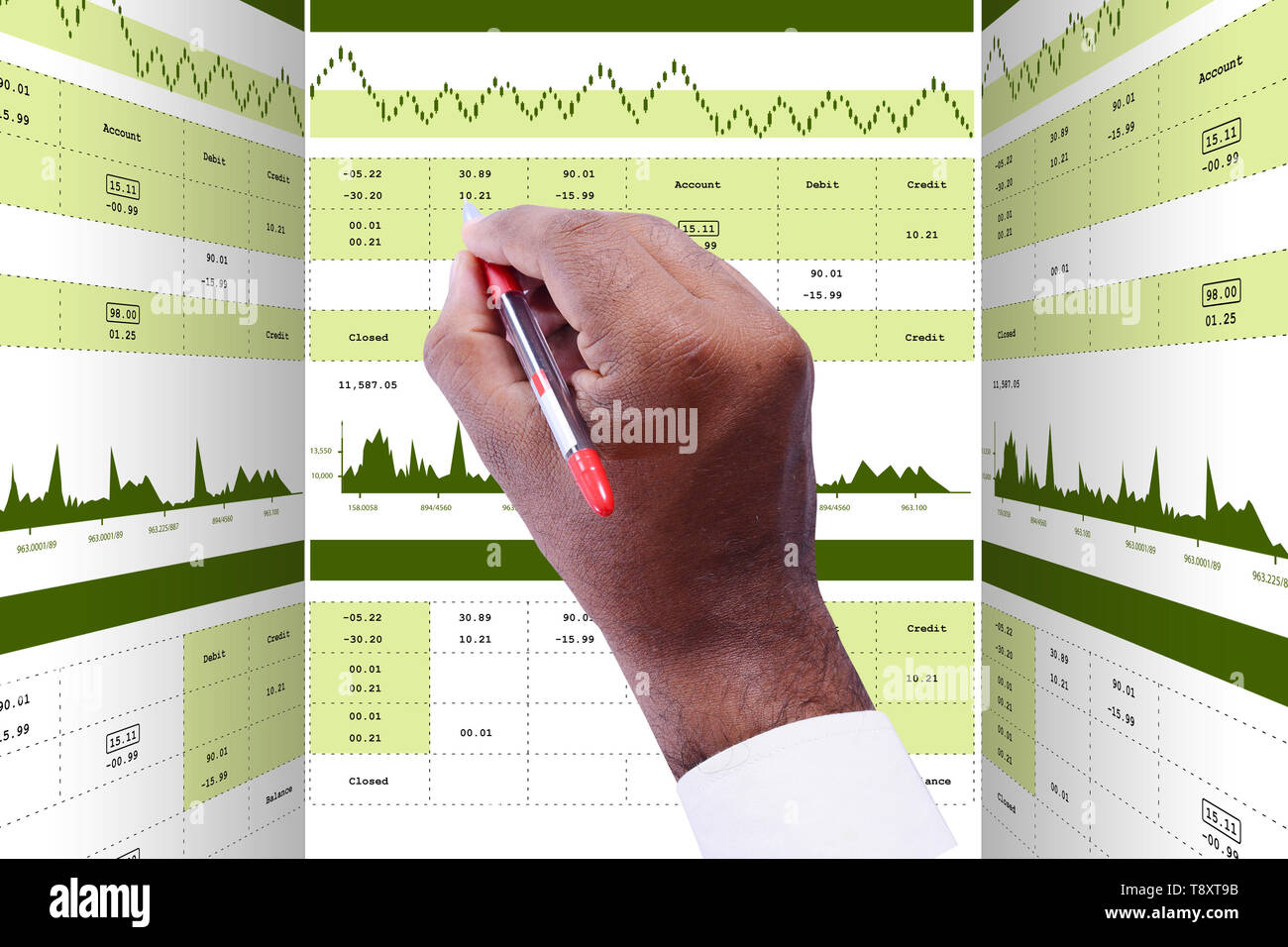 Börse Grafik Analyse Stockfoto