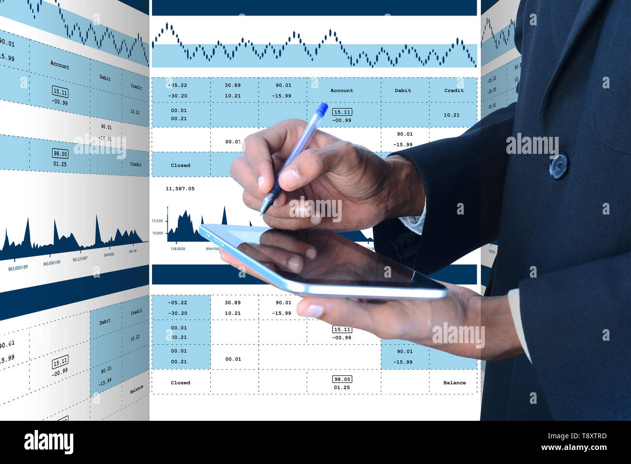 Umsatzwachstum Graph in der Börse Stockfoto