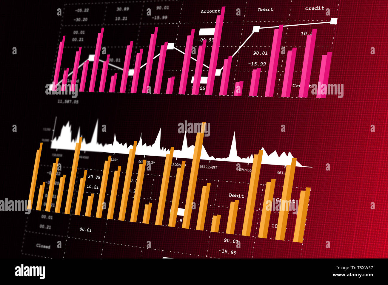 Börse Grafik Analyse Stockfoto