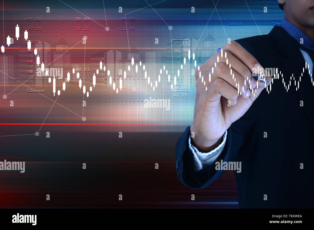 Umsatzwachstum Graph in der Börse Stockfoto