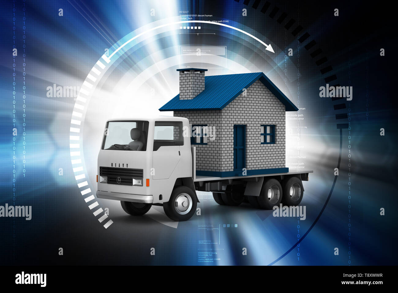 Lkw home Durchführung Stockfoto