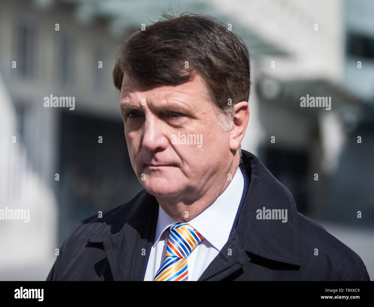 Gerard Batten, Führer der UK Independence Party fährt der BBC nach dem Andrew Marr Show, London, UK Mit: Gerard Batten, Wo: London, Vereinigtes Königreich, wenn: 14 Apr 2019 Credit: Wheatley/WANN Stockfoto